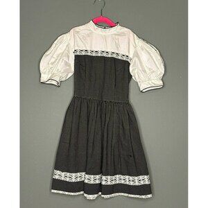VTG 1980s Tween Time Tulsa Oklahoma Prairie Cottagecore Lace Trim Dress